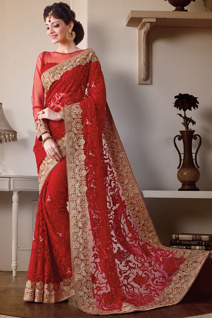 bridal saree work designs of stone