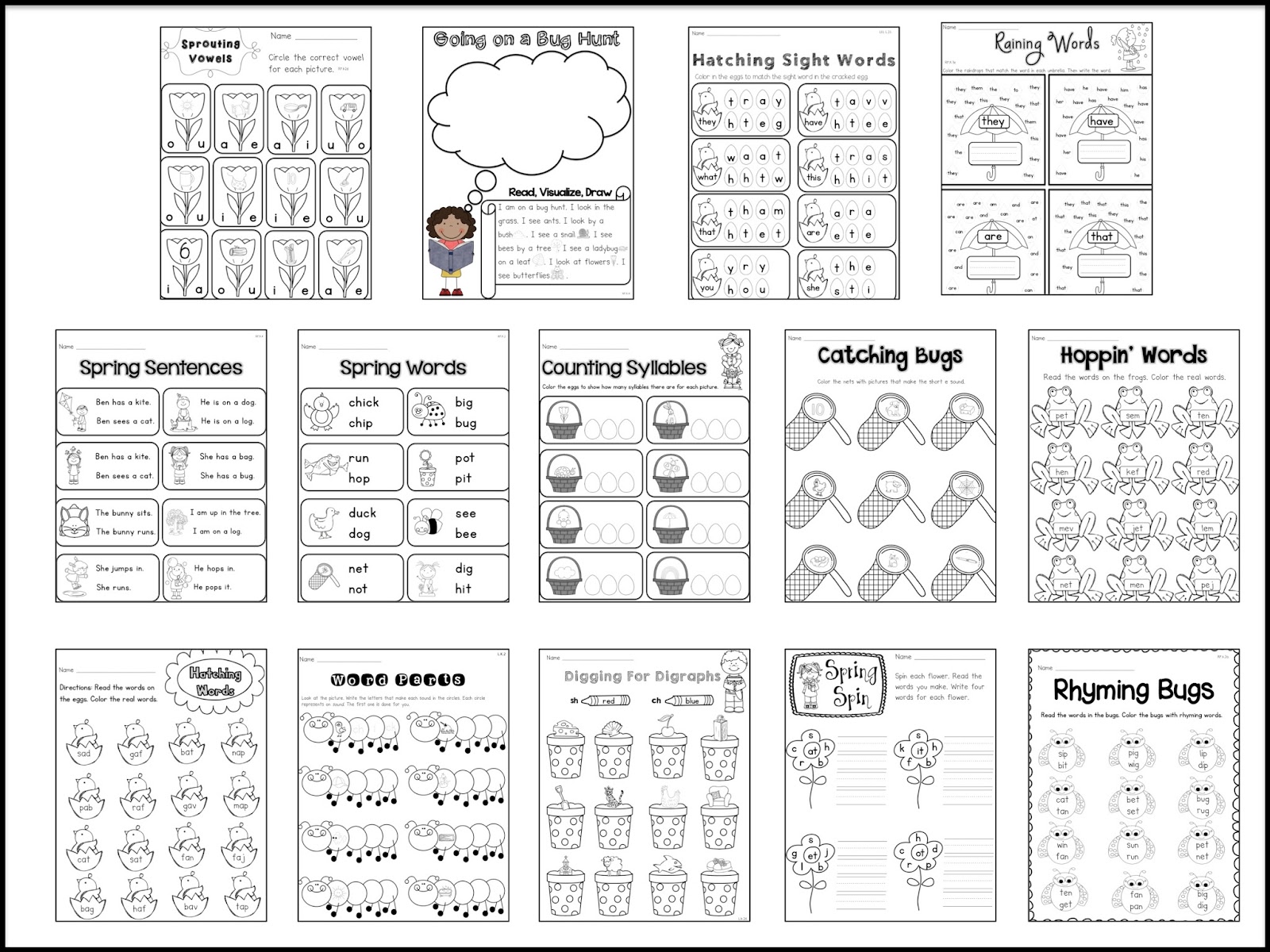 Sarah's First Grade Snippets: Spring Activities for Kindergarten (ready