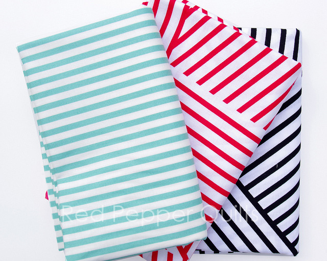 Assorted Stripe Fabrics | © Red Pepper Quilts 2017