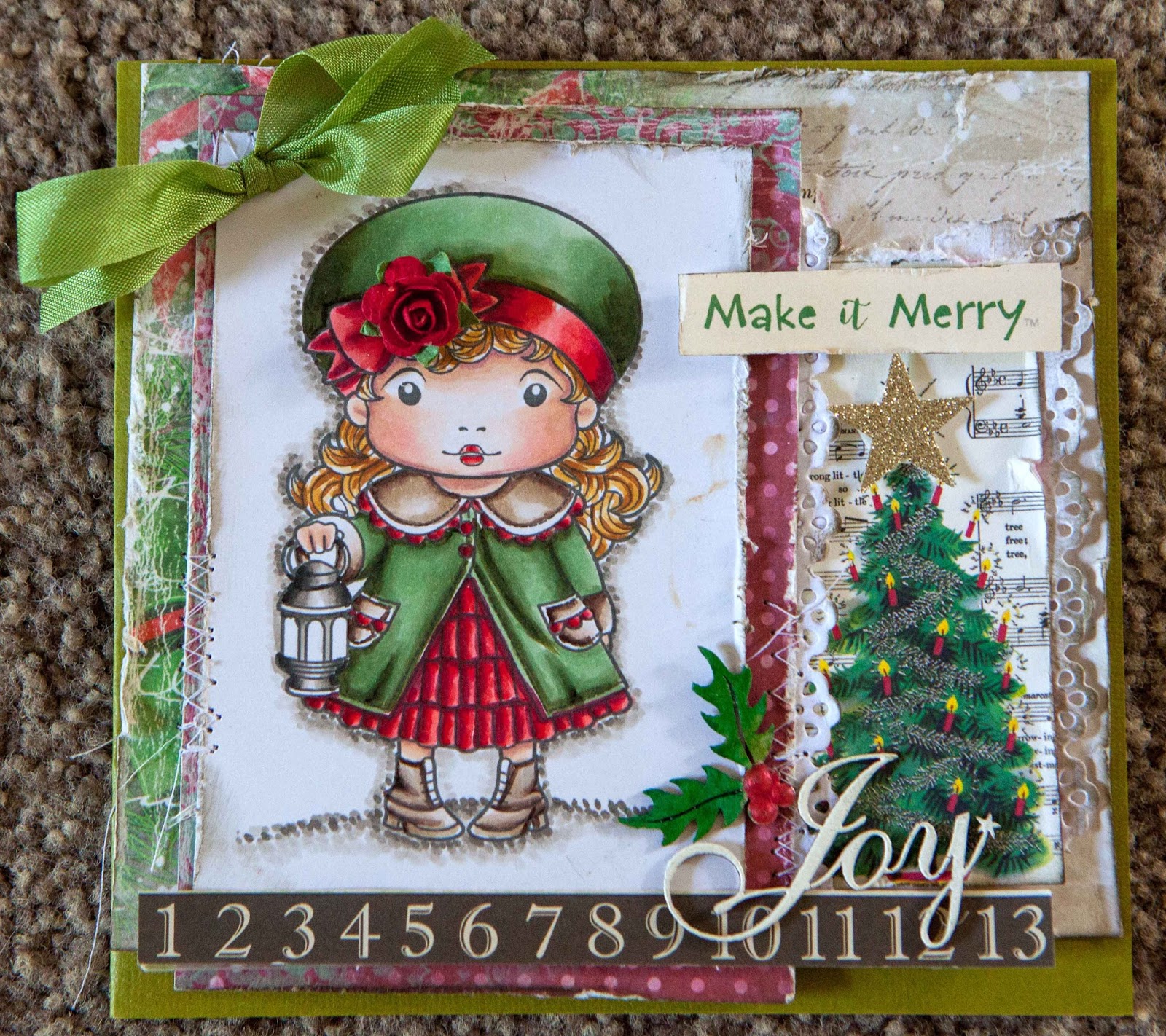 Marci Christmas 2022 Creative Mayhem: Christmas Card Using 'La La Land' Stamp 'Christmas Lantern  Marci'..