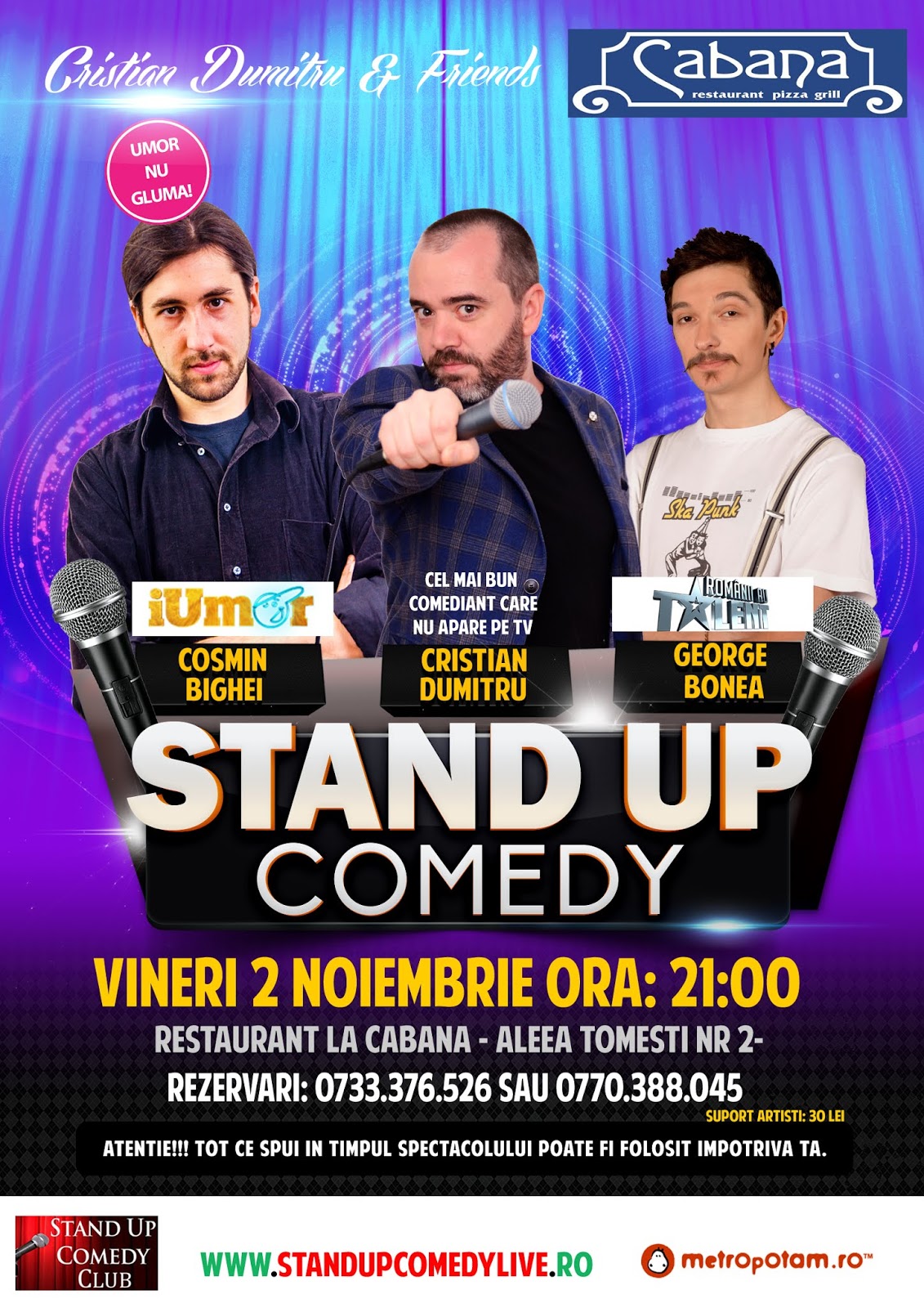 Stand-Up Comedy Bucuresti Vineri 2 Noiembrie