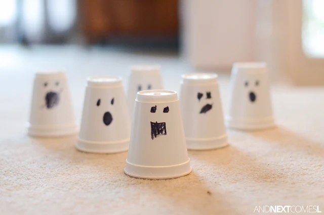 Adorable ghost Halloween craft for kids from And Next Comes L
