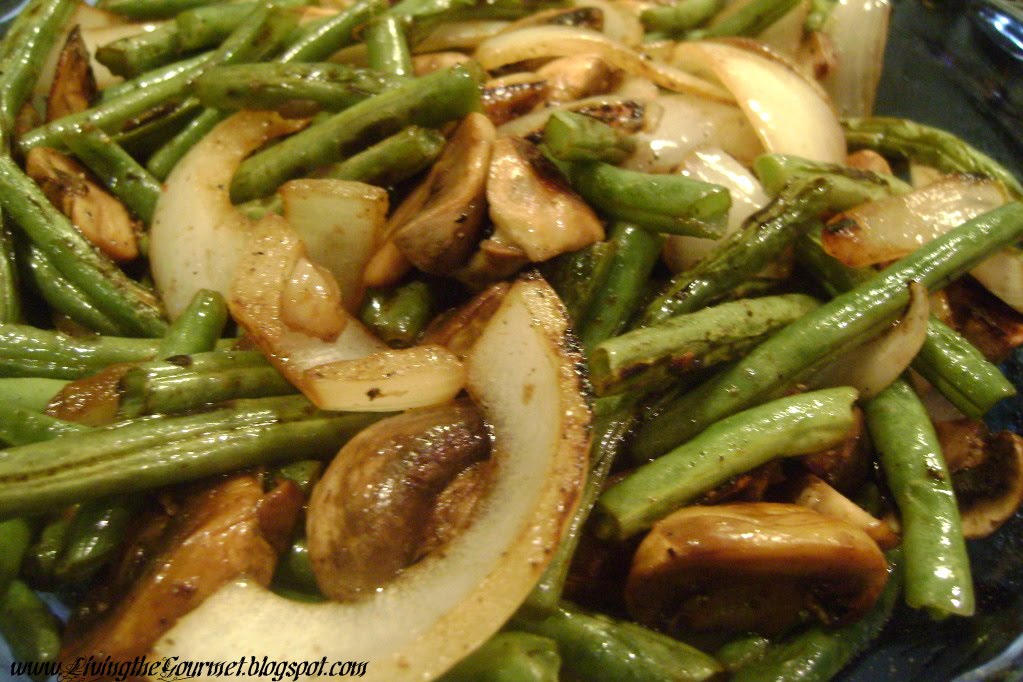 Grilled String Beans with Mushrooms & Onions Living The Gourmet