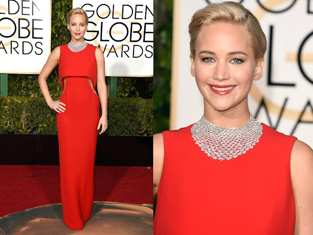 Jennifer Lawrence in Dior Couture - Golden Globe Awards 2016