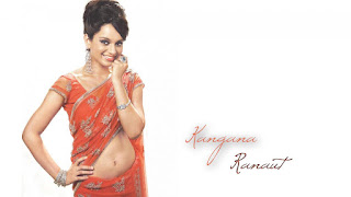 Kangana Ranaut nice orange saree wallpapers Kangana Ranaut nice orange saree wallpapers