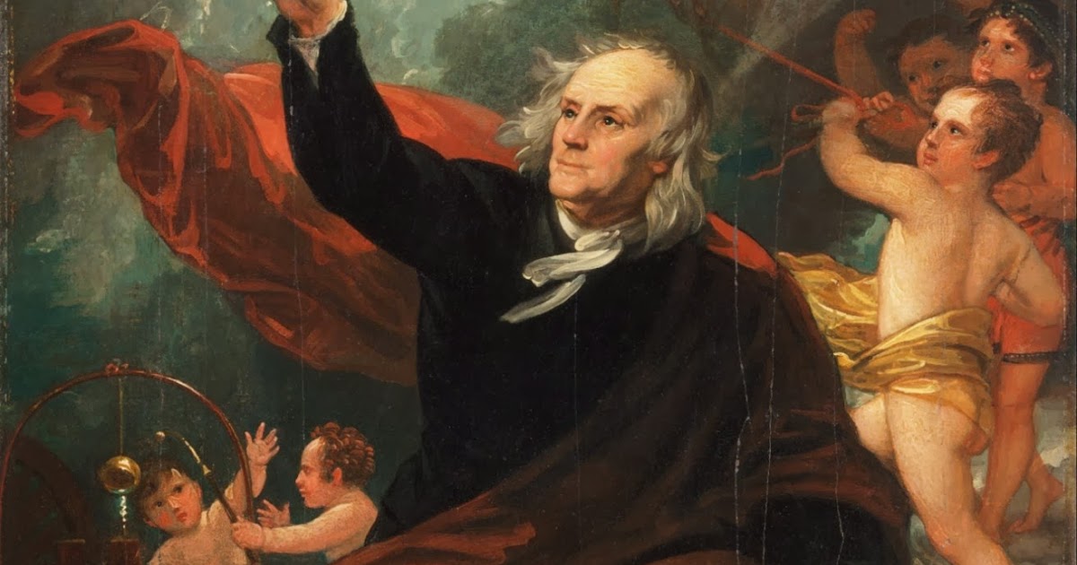 Benjamin Franklin Drawing Electricity from the Sky ~ High resolution