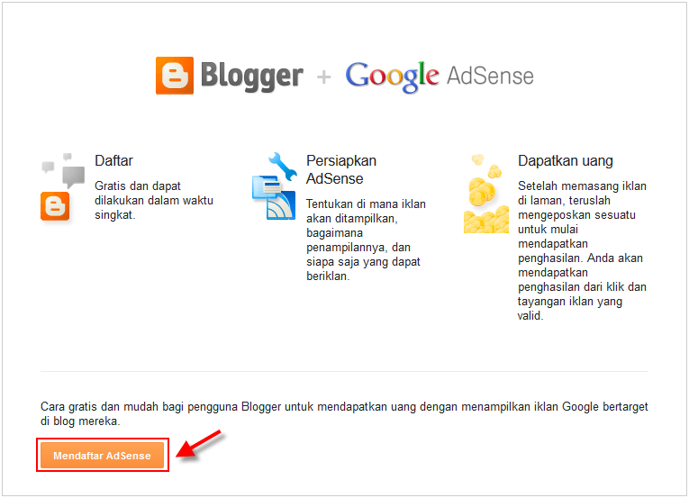 cara daftar google adsense melalui blog