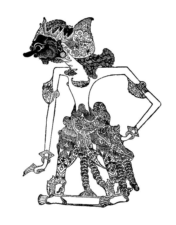 Gambar Wayang Antasena Hitam Putih