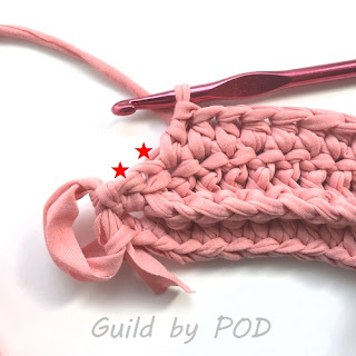 毛糸ズキ！Guild by POD TシャツヤーンSmooTeeで編むシェル風バッグの編み方A