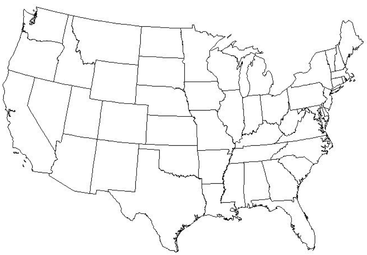 Empty United States Map Empty United States Map