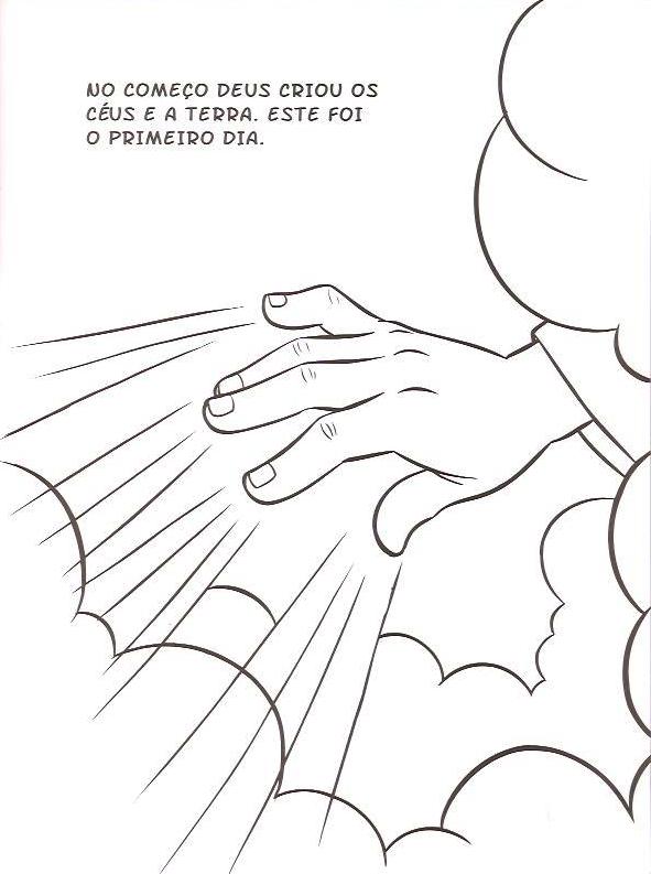 Livro com a história da criação do mundo para colorir, pintar, imprimir!