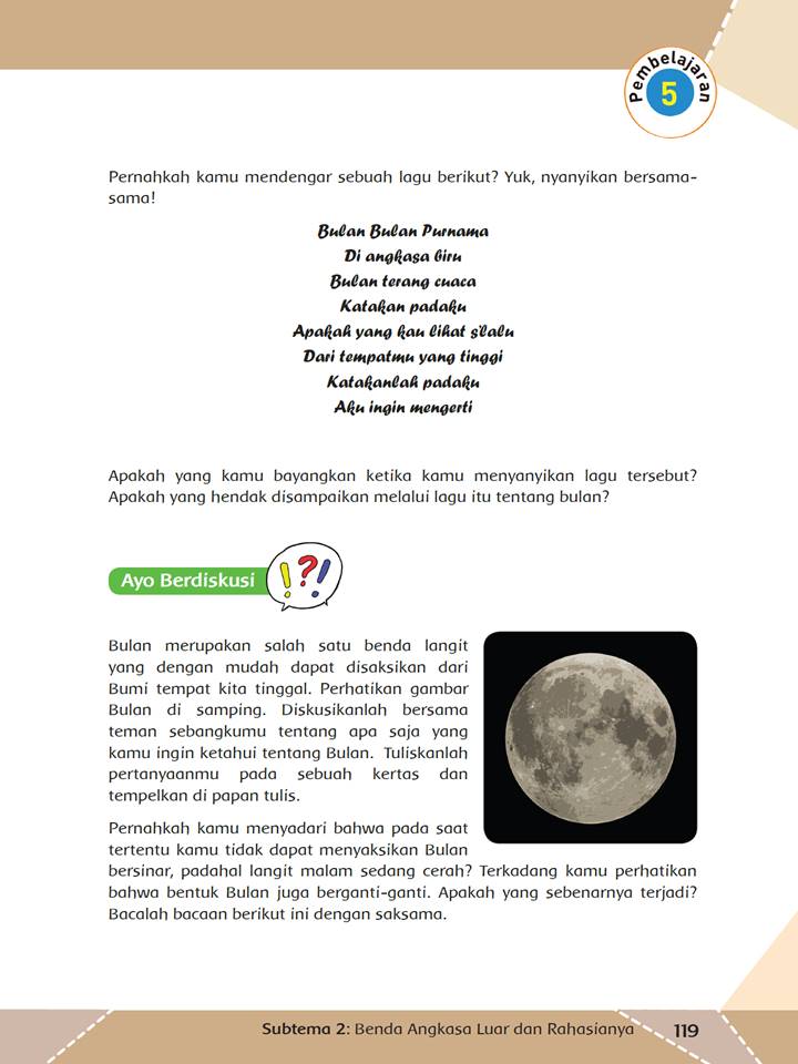 SMART QUEEN CLUB: Bulan Yang Setia Kepada Bumi - Kelas 6 Tema 9 Hal 121-130
