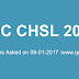 SSC CHSL 2016 Tier 1 Questions Asked on 08-01-2017 (Day 2)