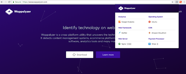 Using Wappalyzer on www.wappalyzer.com. Using Wappalyzer on www.wappalyzer.com.