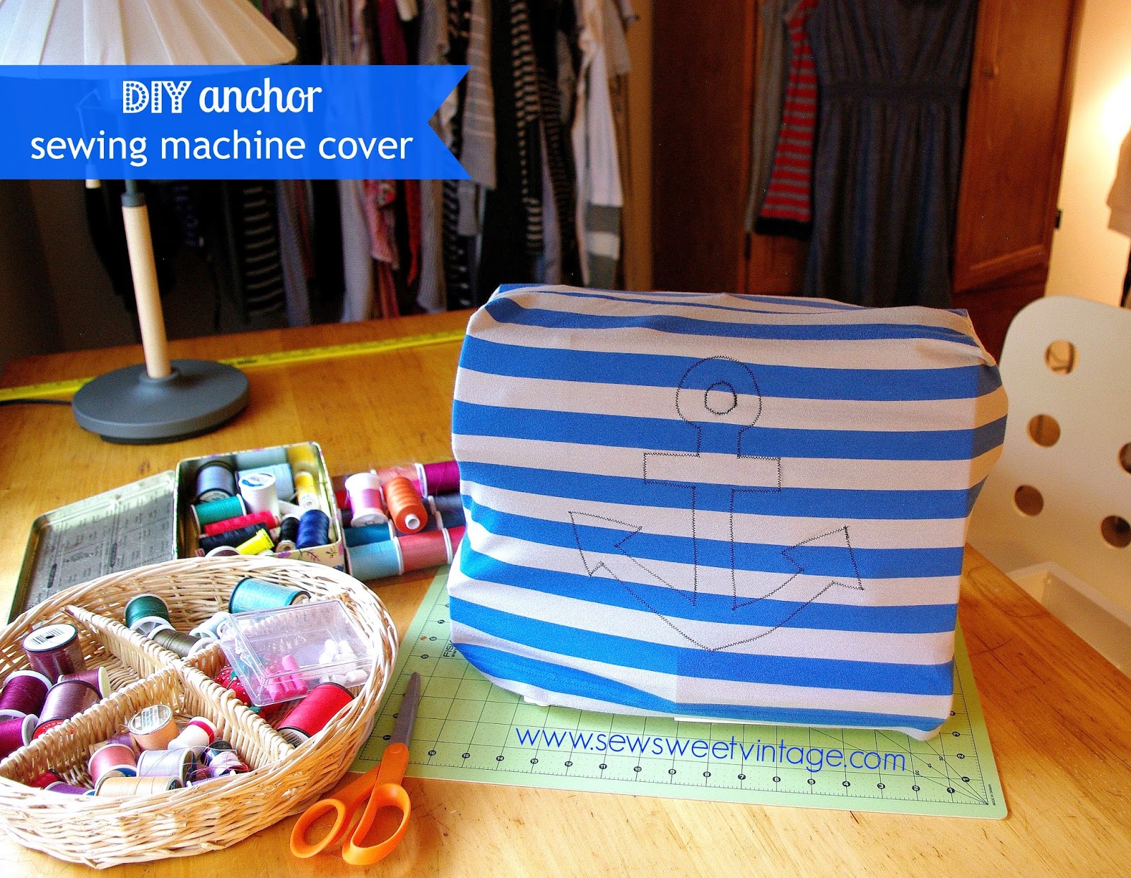 Sew Sweet Vintage: DIY anchor sewing machine cover