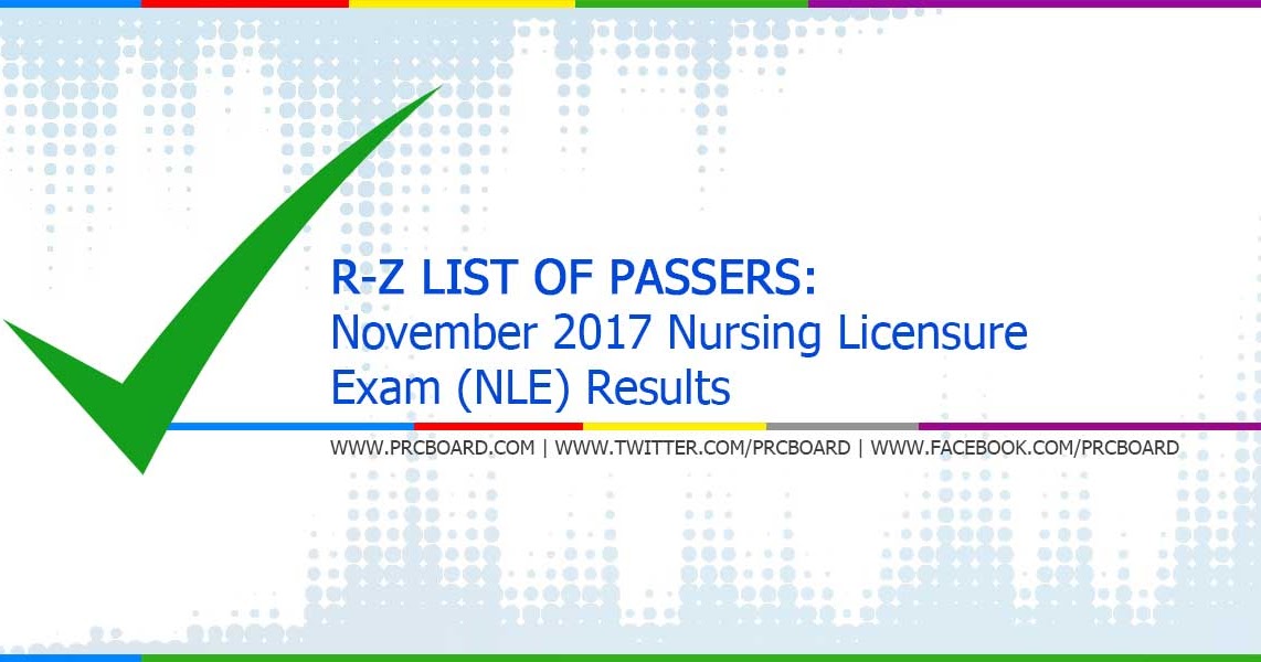 List Of Passers Nursing Nle Board Exam Result November Prcboard Com