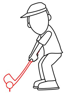 Langkah 7. Super Simpel Menggambar Pemain Golf Langkah 7. Super Simpel Menggambar Pemain Golf