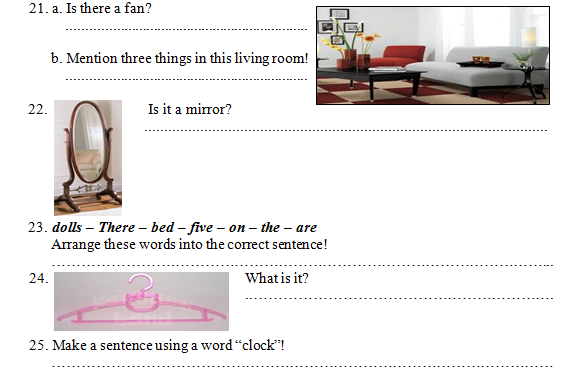 Contoh Soal Uts Bahasa Inggris Kelas 2 Sd Mi Tema House Livingroom Bedroom Semester 1
