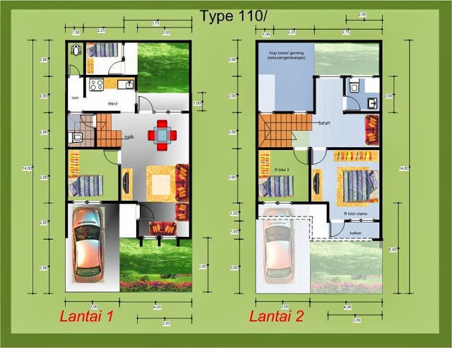 Denah Rumah MInimalis 2 Lantai Blog Koleksi Desain Rumah