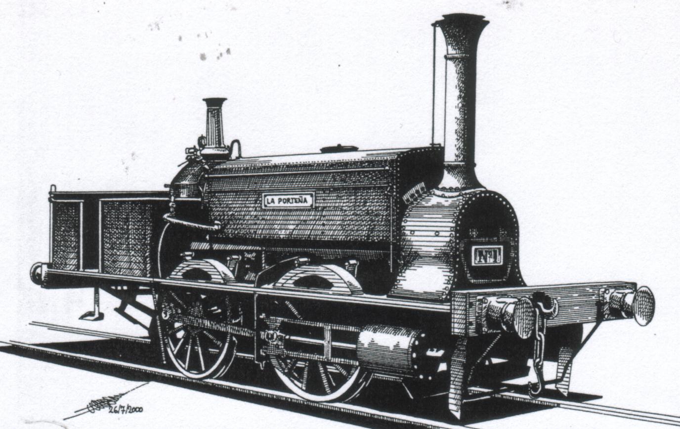 Año 1857 - "LA PORTEÑA": 1ra. Locomotora de nuestros Ferrocarriles.