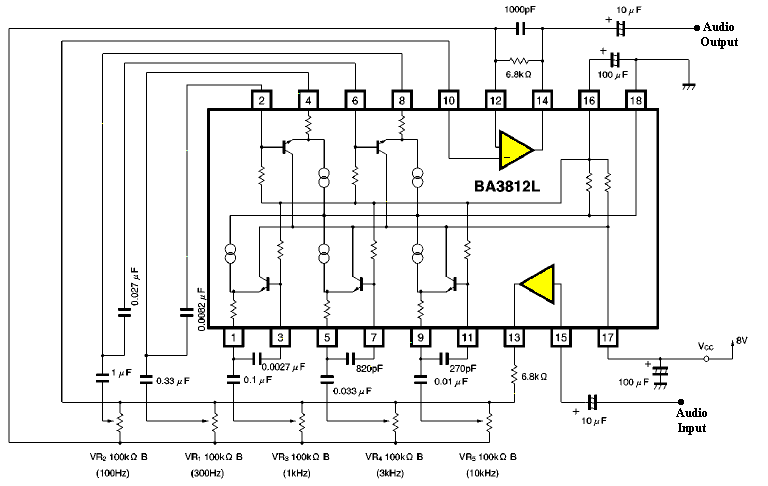 Simple 5 Band Equalizer - Electronic Circuit