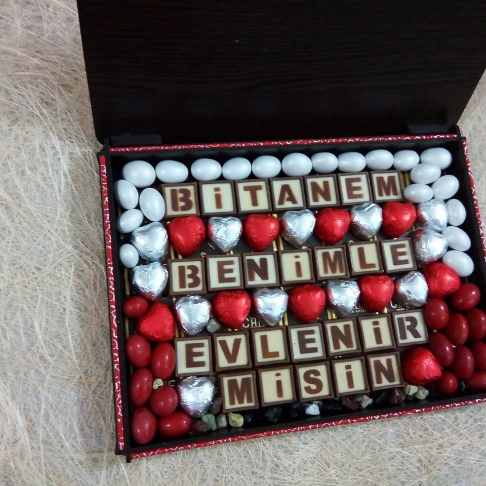 yazılı çikolata kız isteme çikolatası