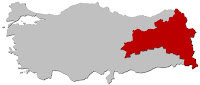 Türkiye haritasında Doğu Anadolu Bölgesinin gösterimi