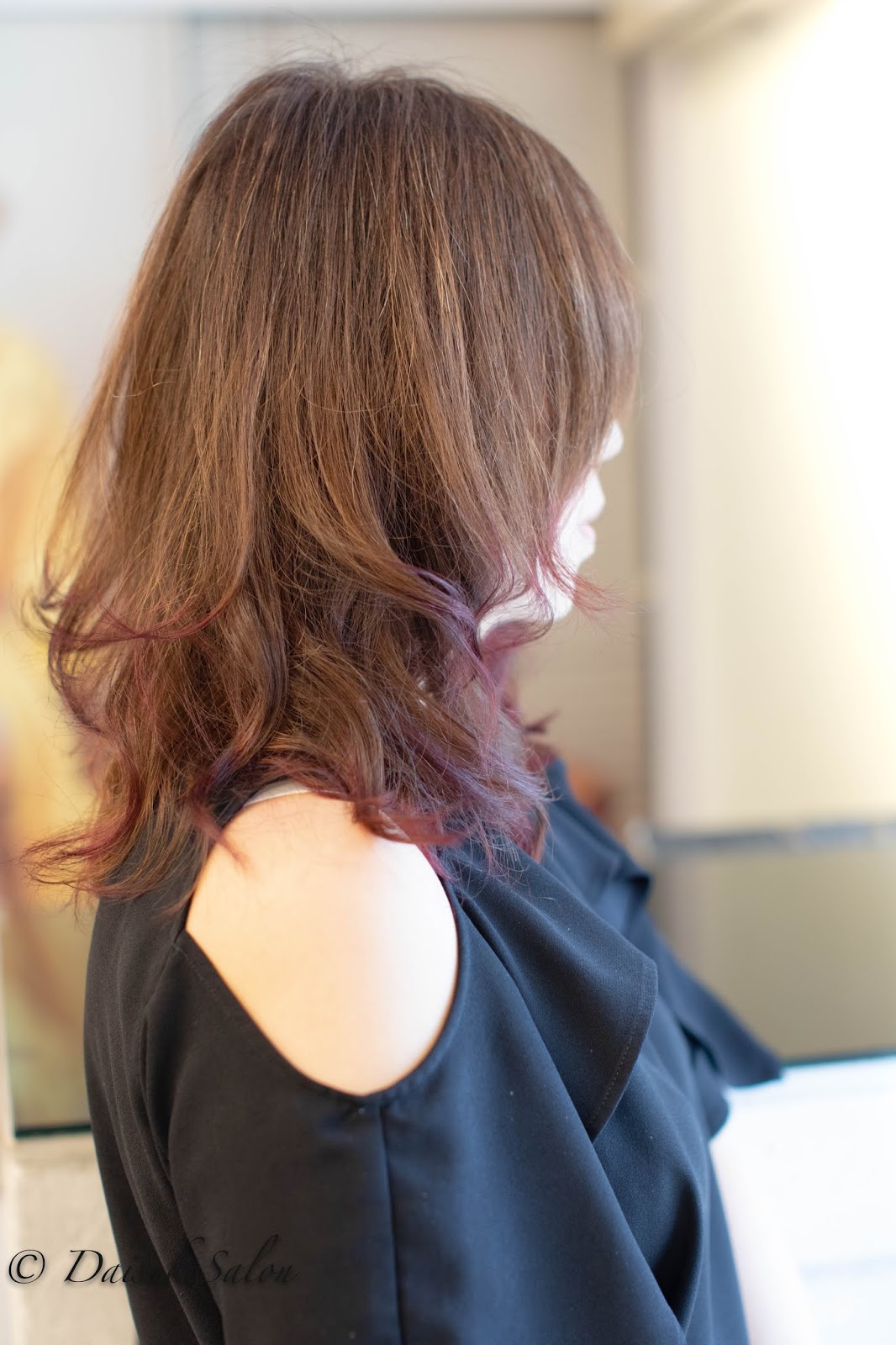 Japanese Air Wave Perm with Tip End Colour (Pink Red)