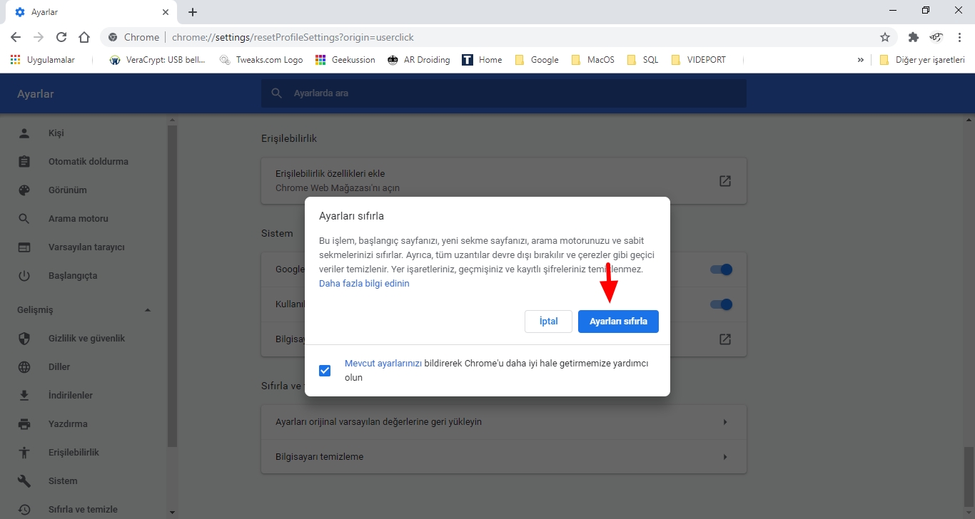 Windows 10'da Chrome'un ayarlarını sıfırlama 3 Image%2B4