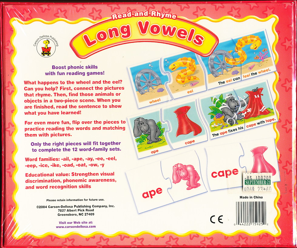 Edu House: Read and Rhyme LONG VOWELS