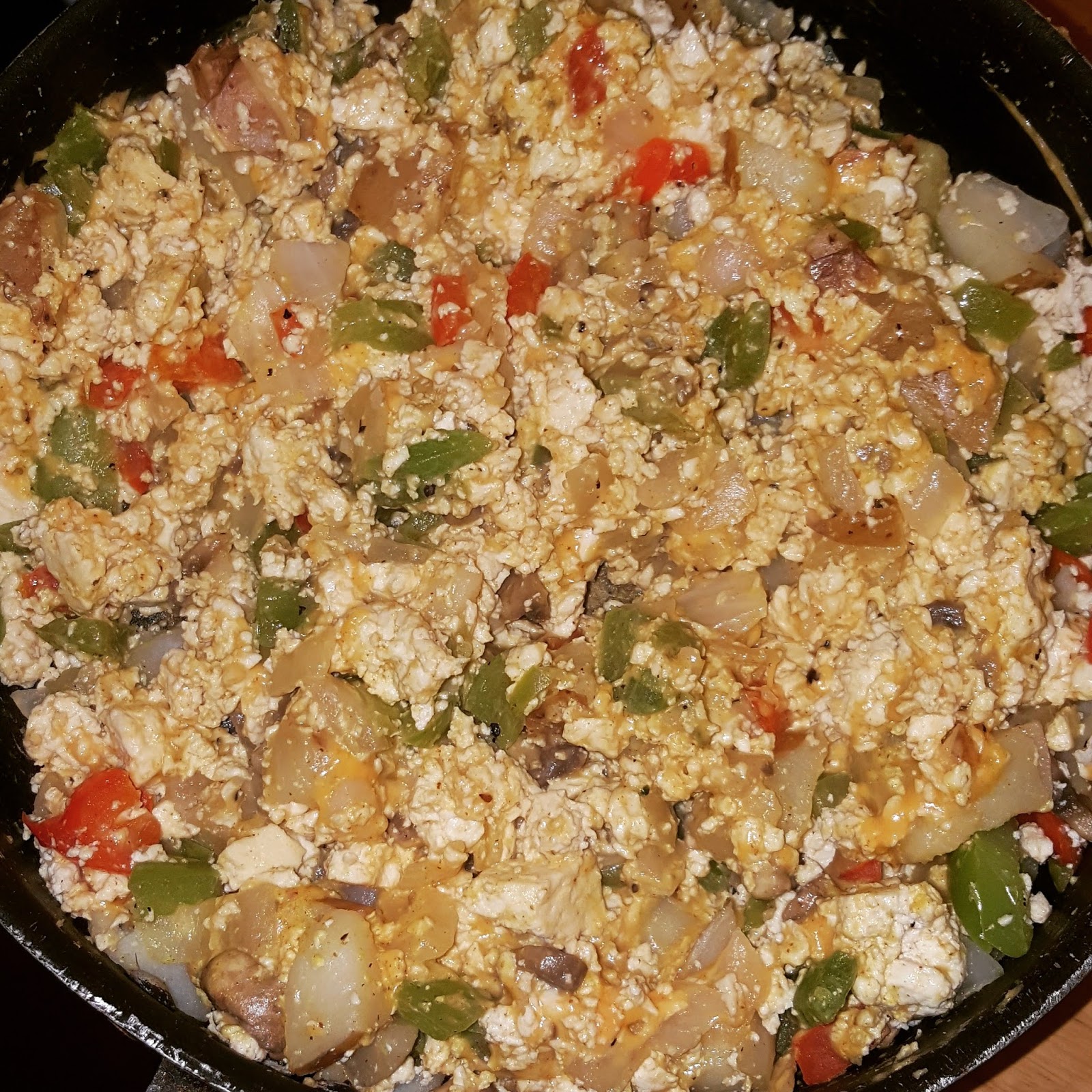 Vegan Food Tofu and Potato Scramble