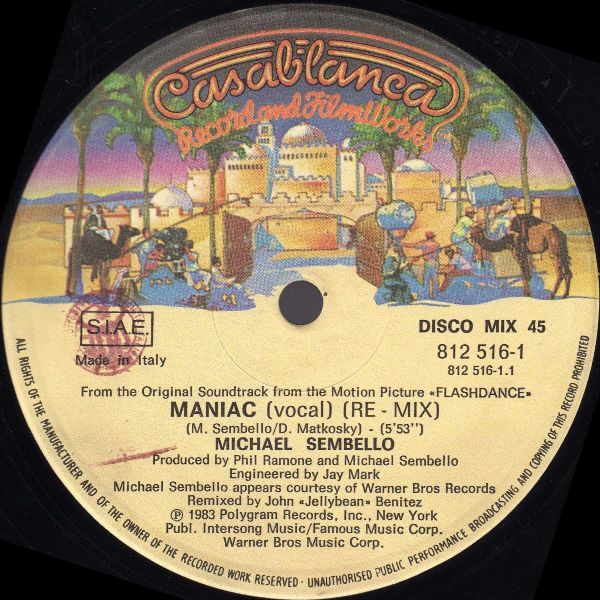 DISCOTRAX 80's: Michael Sembello - Maniac (Remixed Version)(12" Inch ...