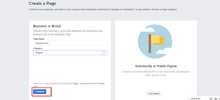 Page Name & Category Page Name & Category, Create a Facebook Page