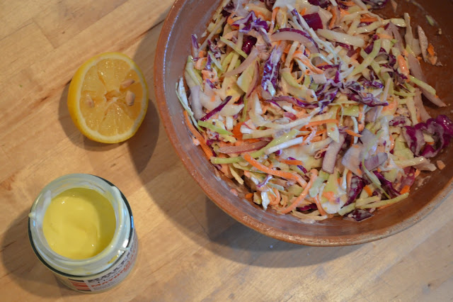 Home made coleslaw ready to serve 