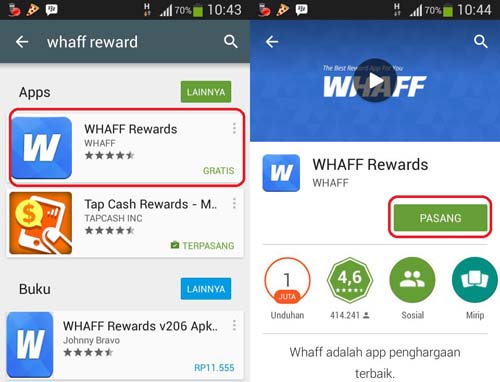 Cara install whaff Reward di hp android kamu Cara install whaff Reward di hp android kamu