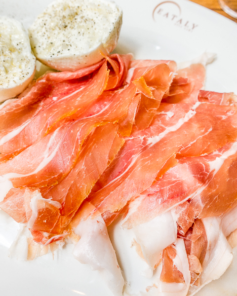 Prosciutto and Fresh Mozzarella at Eataly Chicago Prosciutto and Fresh Mozzarella at Eataly Chicago