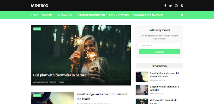 MiniBox Free Blogger Template
