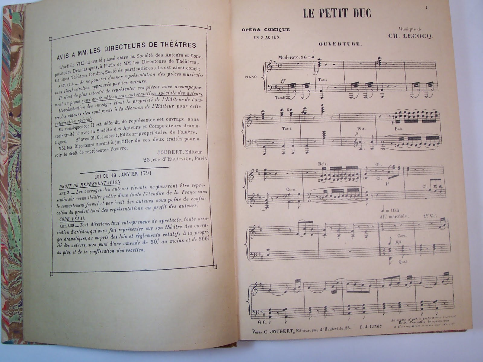 Librairie ancienne et autres trésors... Partitions ChantPiano Le