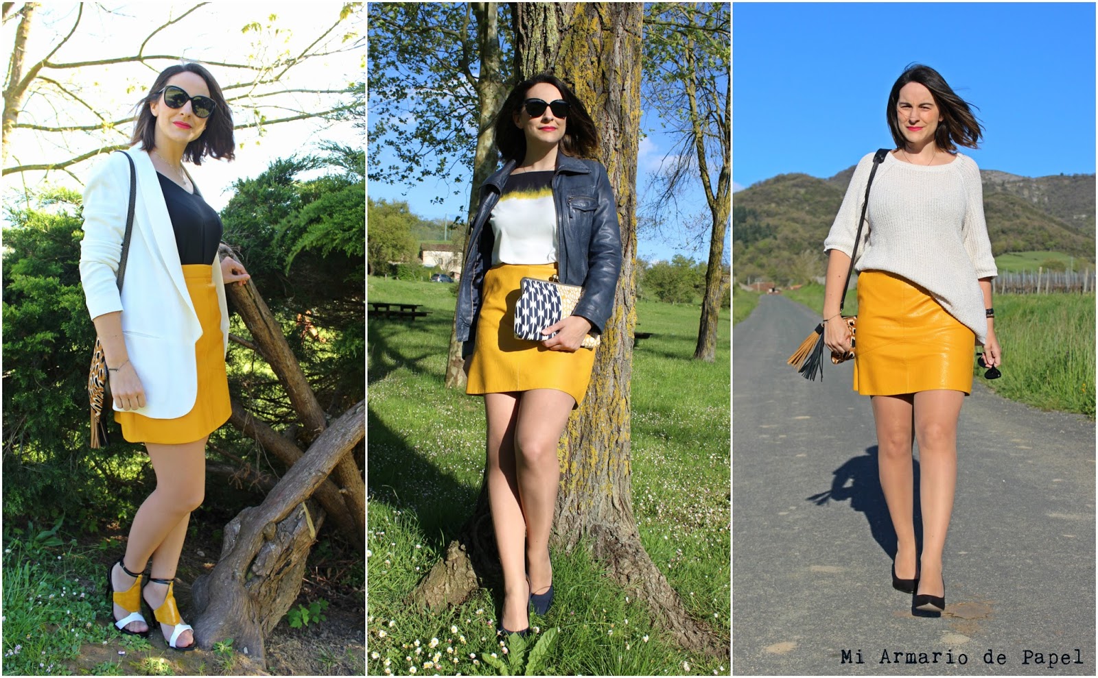 Outfit Como Combinar una Falda Amarilla de Piel Mi Armario de Papel