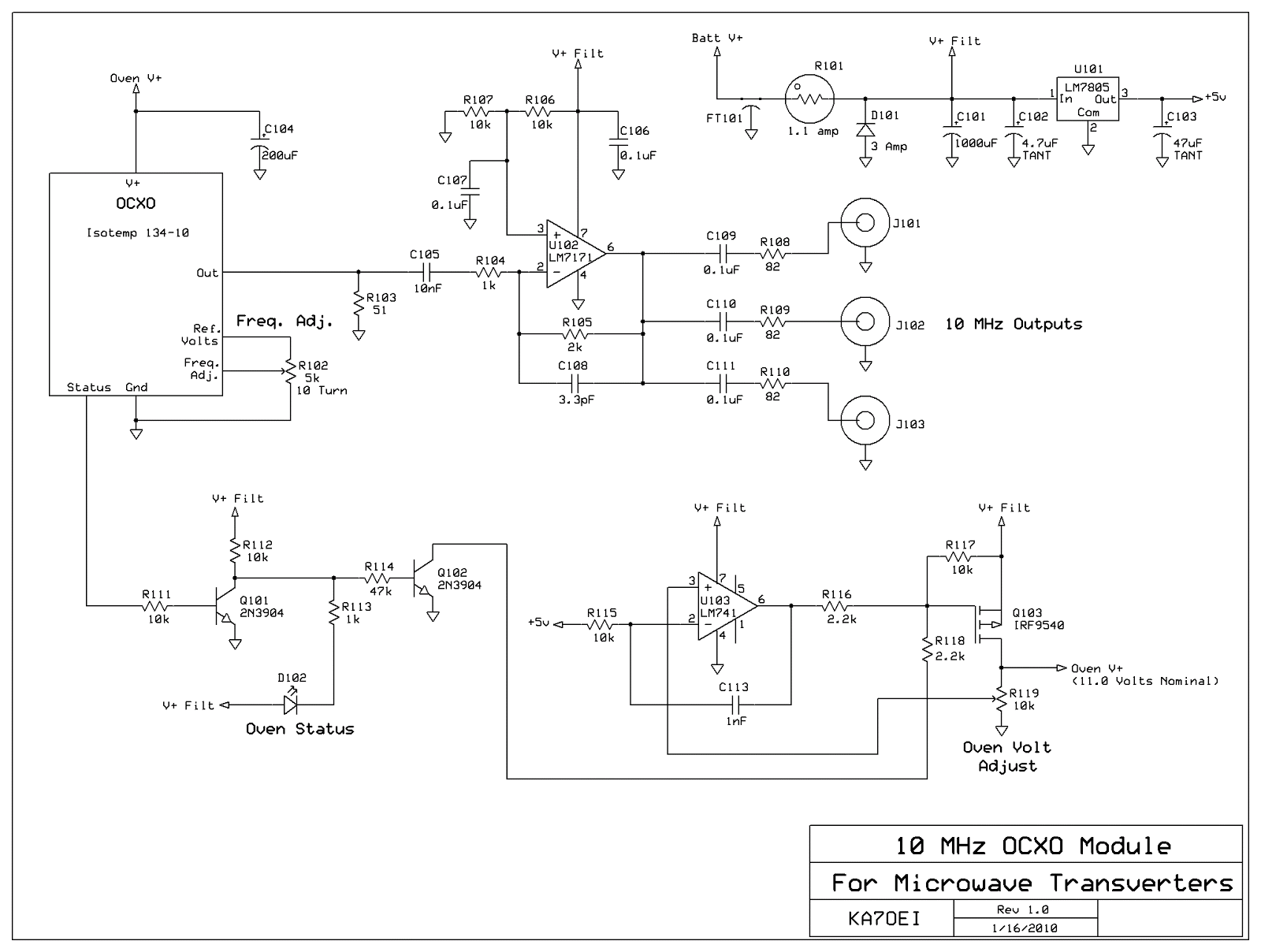Oven Controlled Crystal Oscillator Schematic