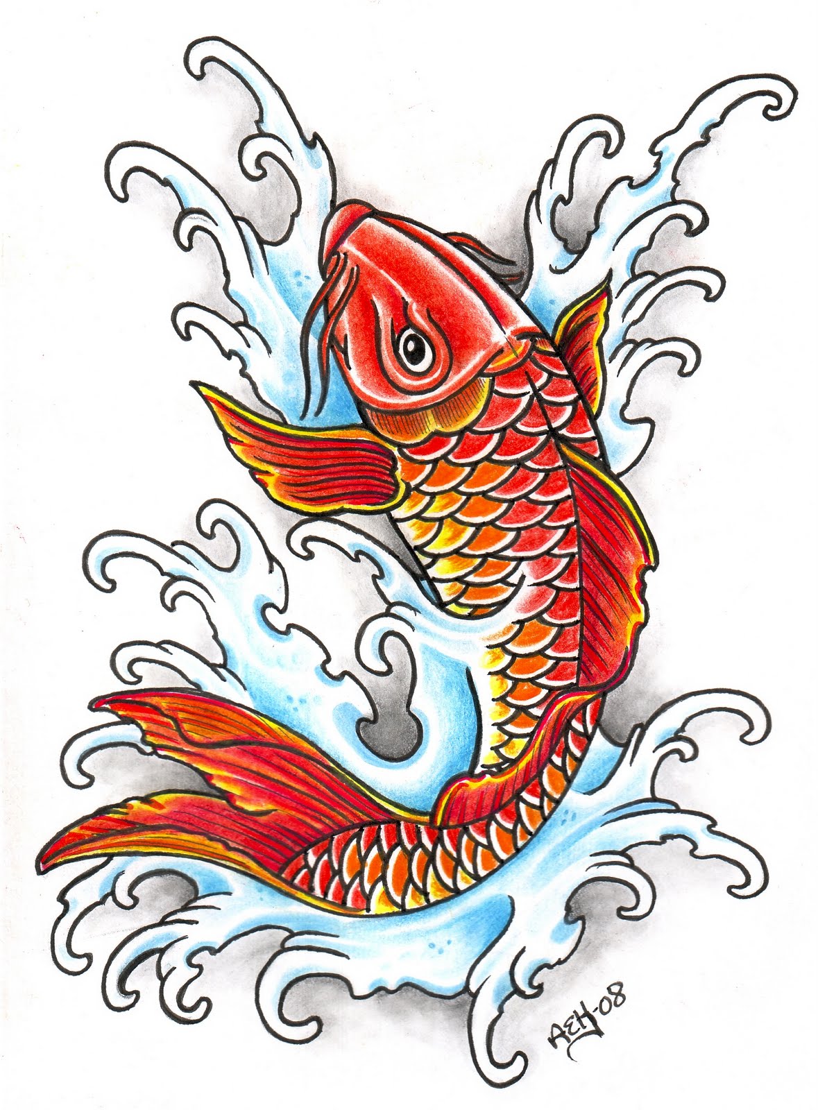 Coy fish tattoo ideas
