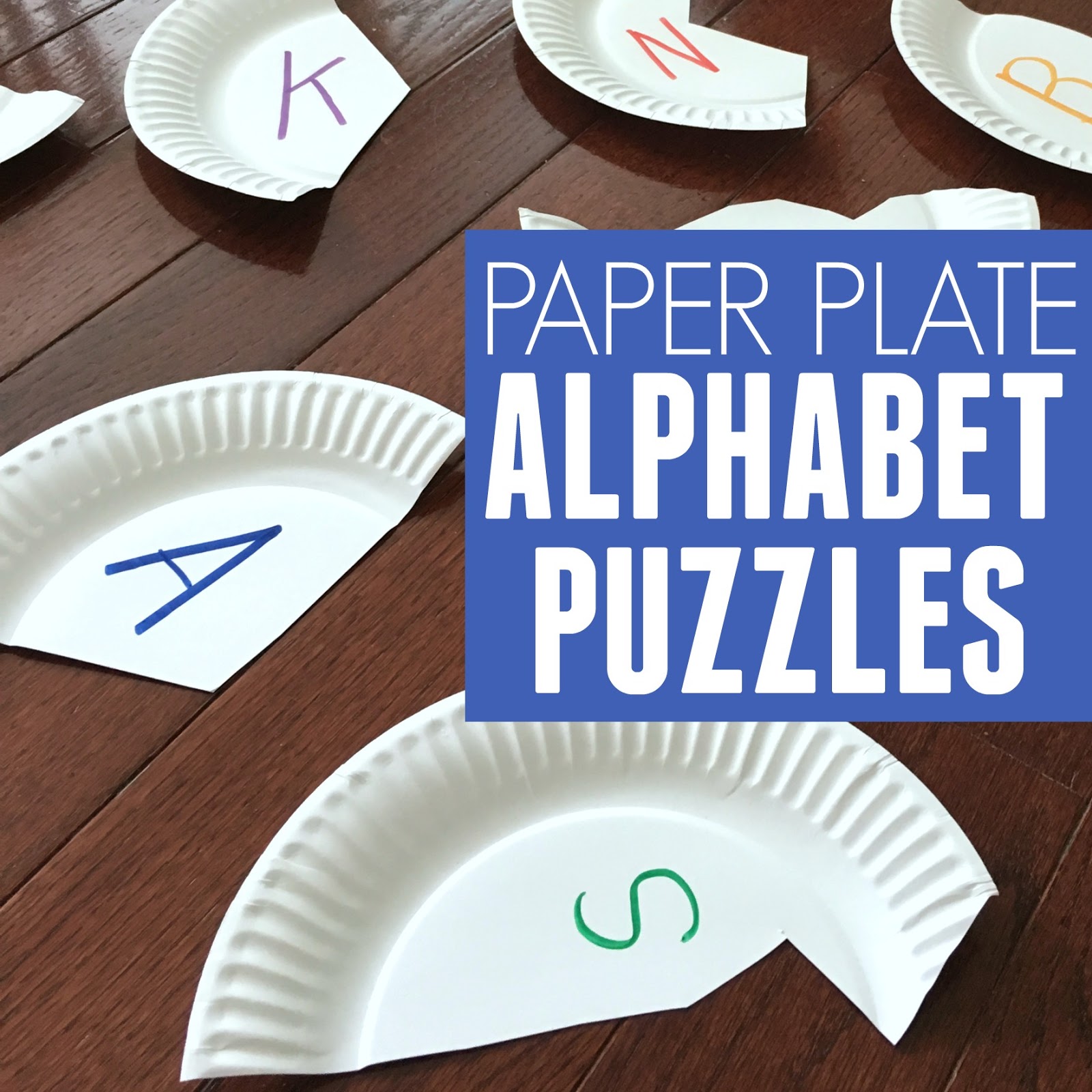 Toddler Approved! Alphabet Paper Plate Puzzles