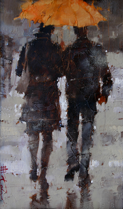 Andre Kohn 1972 | Russian-born Figurative Impressionist painter | White umbrellas Andre Kohn 1972 | Russian-born Figurative Impressionist painter | White umbrellas