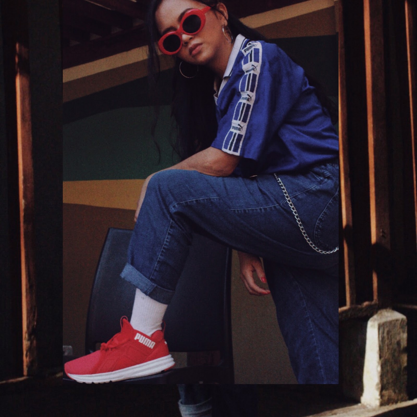 puma enzo mesh red