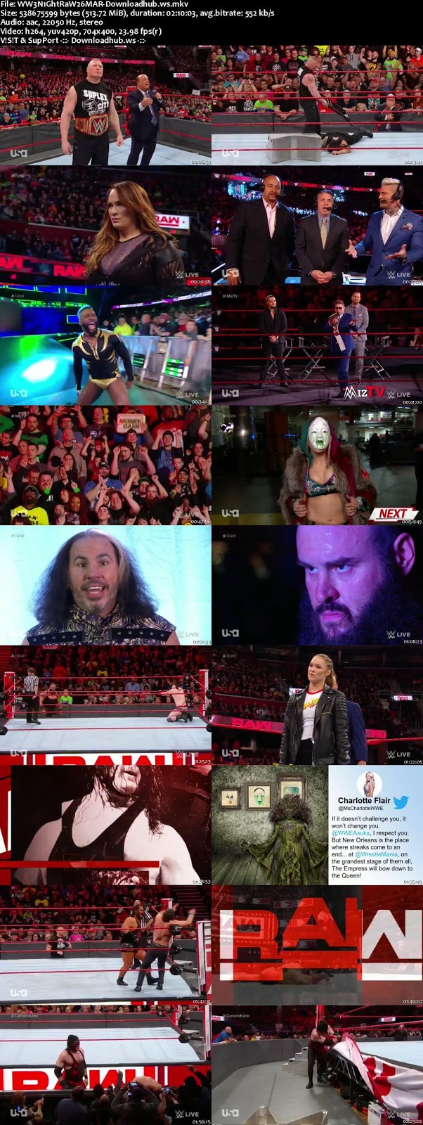 WWE Monday Night Raw 26 March 2018 480p HDTV Download