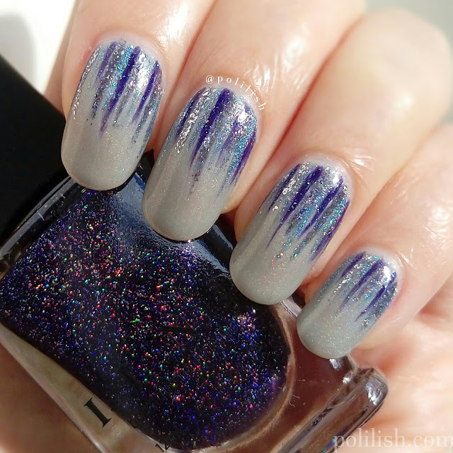 Holographic waterfall nail design by polilish