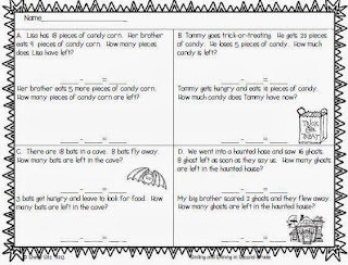 Smiling and Shining in Second Grade: Halloween Word Problems