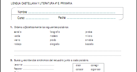 EL BLOG DE CUARTO: EVALUACIÓN INICIAL DE LENGUA Y MATEMÁTICAS DE 4º EL BLOG DE CUARTO: EVALUACIÓN INICIAL DE LENGUA Y MATEMÁTICAS DE 4º