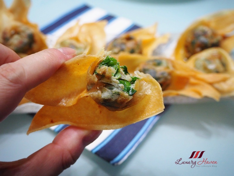 韭菜鮮肉炸云吞 crispy prawn wonton with chives recipe