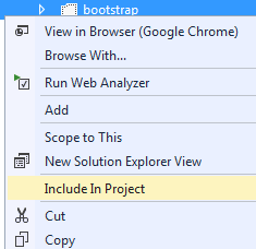 visual studio 2015 bootstrap intellisense not working
